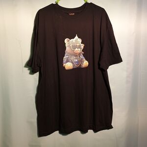 Hip Hop Bear Graphic T-Shirt – Black Urban Streetwear Tee